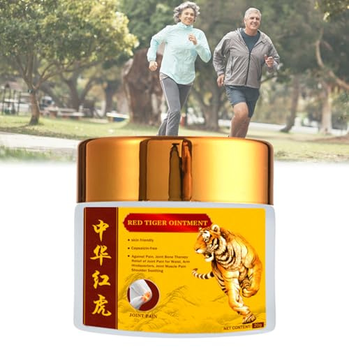 OWOAOOwl Zhonghua Red Tiger Salbe, Salbe Rot, Gelenk Muskel Schmerzen Schulter beruhigende,Gegen Schmerzen Gelenk Knochentherapie Linderung Von Gelenkschmerzen Creme für Taille, Arm, Hinterhand (1)