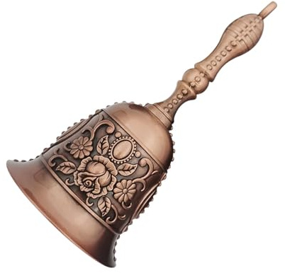 Sionhiuo Campanello a mano, campanello | Campanello di servizio vintage in metallo | Campanello di chiamata manuale in ottone forte, estetico e di lusso, per la scuola, la chiesa, i matrimoni,