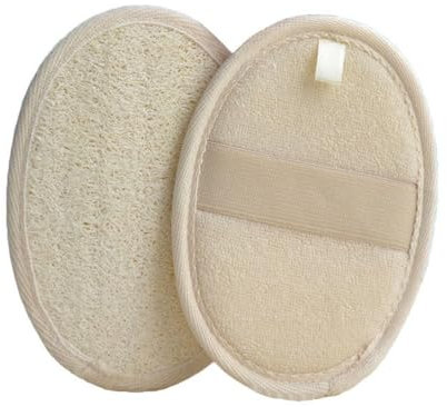 MIRKUZI Luffaschwämme 2er-Pack Badehandschuh-Pads aus Luffa-Schwamm, Badehandschuhe, wiederverwendbares Luffa-Badezubehör für Gesicht und Rücken