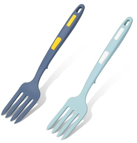 Giuneuow Fourchettes de Cuisson en Silicone, Fourchette de Cuisson Multifonctionnelle, Fourchette à Spaghetti, Fourchette à Mélange Antiadhésive Résistante à la Chaleur pour la Cuisine