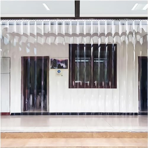 MaiBuL LNNW PVC Streifenvorhang PVC-Streifenvorhang-Tür-Set, transparentes PVC-Vorhang-/Türstreifen-Set for Gefrierraum (Größe: 0,9 x 2 m) Für Lager Garagentor Gefrierschrank Eingang