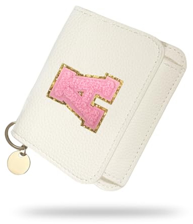 Girls Wallet, Initial Women's Wallets, White Small Wallet for Kids with 5 Card Slots Holder, Personalised Purses Gifts for Girls and Women, Birthday Gift, Christmas Gifts, Travelling Wallets Gift (A)