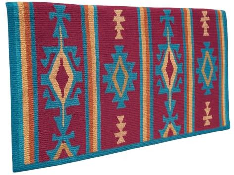 Western Show Saddle Pad/Blanket for Horses - Handmade Wool Saddle Blanket with New Zealand Design, Thick, Durable & Comfortable for Horse Riding m142 (34” L x 32” W x 1)