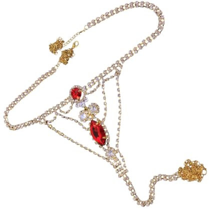 Beavorty Strass Unterwäsche Für Damen Tanga Mit Glitzer-höschen Strass Körperschmuck Glänzende Dessous Für Party Und Club