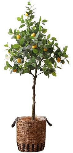 ZXTRYBHD Limoneros Artificiales: Plantas Artificiales de Interior Casi Naturales, de fácil Montaje, Tanto for decoración de Interiores como de porches.(150cm/59.0in)