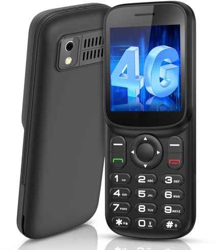 4G Mini Telefono Movil para Mayores Libre, Telefono Movil Basico con Doble SIM | Pantalla LCD 1,8 | Marcación Rápida | Carga USB-C | 1000 mAh| Linterna | Móviles Prepago de Todas las Companías |Negro