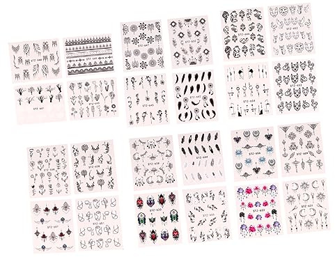 POPETPOP 24 pezzi Adesivi per Unghie Creativi Decorazioni Manicure Stile per Unghie o Professionali Sicuri e Facili