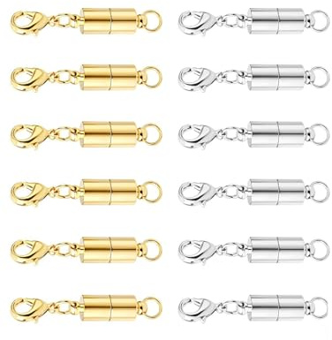 12PCS Magnet Karabinerverschluss, Kettenverschluss Gold Für Verschiedene Schmuckarten, Magnetverschluss Für Ketten In Alltagssituationen, Magnetverschluss Kette Für Komfort