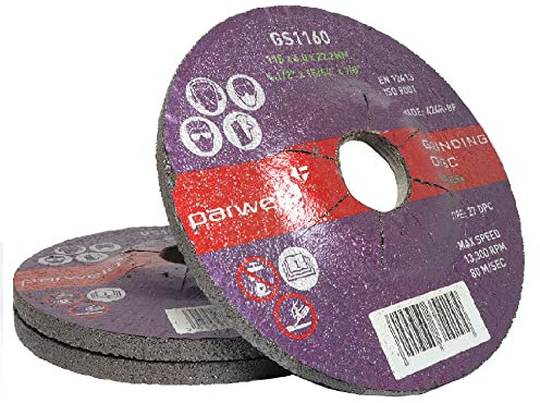 (PACK OF 4) Parweld 115mm Grinding discs for steel (115 x 6.0 x 22.2mm) 4.5