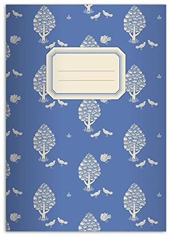 Kartenkaufrausch 16 schöne Retro DIN A4 Schulhefte, Schreibhefte mit Central Park Motiv, blau Lineatur 20 (blanko Heft)