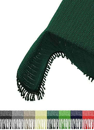 Brandsseller Gartentischdecke 110x140 cm Tischdecke mit Fransen Outdoor Tischtuch rechteckig Weichschaum für Garten, Terrasse, Balkon wetterfest rutschfest - Grün