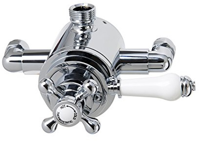 Traditional Thermostatic Exposed Mixer Shower Valve Chrome Brass Diverter SM681