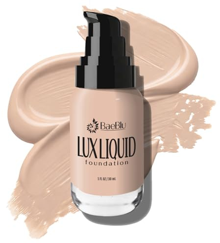 BaeBlu Organic Aloe-Based LUX Liquid Foundation, Natural Vegan Gluten-Free Made in USA, Cream