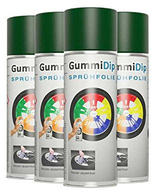 Gummi Dip Sprühfolie, Camo/Tarn Spray, 4er Set, 4x400 ml (Tarn Grün)