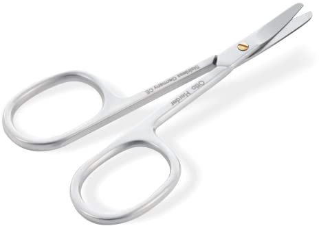 OTTO HERDER Babyschere rund Abgerundet, 9cm, Schere aus Rostfreiem Edelstahl, Nagelschere für die Nagelpflege für kleine Kinder und Babys, Pflege Fingernägel und Fußnägel