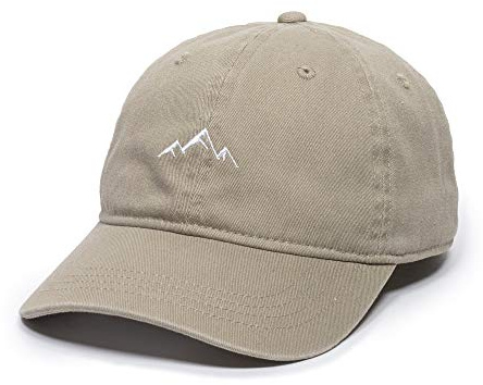 Outdoor Cap Mountain Embroidered Dad Hat, Adjustable Soft Cotton Polo Style Unstructured Baseball Cap for Men & Women, One Size, Khaki