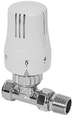 15mm Straight Heating Thermostatic Radiator Valve - 5 Yr Guarantee