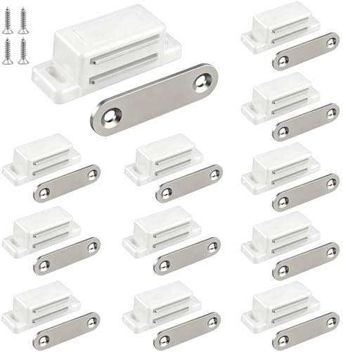 QEDT Schrank-Magnetriegel – am besten für Schranktüren, Schränke, Schubladen und Rollläden – Schrank-Magnetriegel, einfache Installation, magnetische Schrankschnäpper im Lieferumfang enthalten – Set