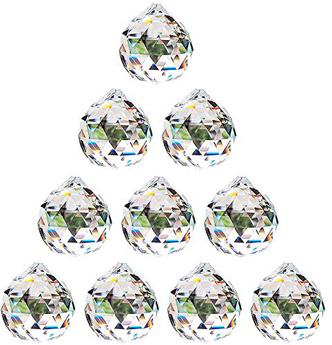 NUPTIO Prisme de Boule de Cristal Clair, 30mm, 10 Pièces