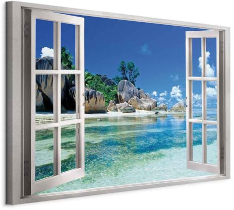 murando - Leinwandbild Insel Meer Strand, Schlafzimmer, Wohnzimmer, modern | Hochwertige Leinwand, sofort aufhängbar, ideal fürs Wohn- oder Schlafzimmer, wasserfest und lichtecht, langlebig, stilvoll