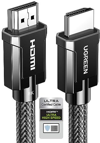UGREEN 8K HDMI 2.1 Cable Certified 10FT, 10K Ultra High Speed HDMI Cord 4K 240Hz 48Gbps HDCP 2.2&2.3 eARC HDR Dolby Compatible for PS5 Xbox Series X/Switch 2/Roku TV/Laptop/Monitor/Mac mini M4 Pro