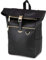 Berliner Bags Premium Rucksack Harlem aus Leder, Kurrierrucksack mit Laptopfach für Damen und Herren - Schwarz/Gold