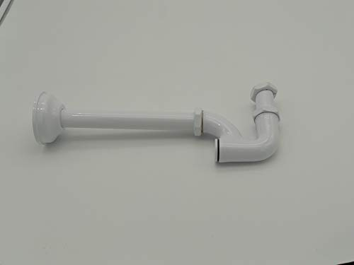 Sifone S Scarico Lavabo Bidet - Ottone Colore Bianco - Senza Piletta - Misura 1 - Pz1