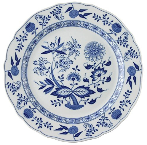 EKM Living Hutschenreuther 02001-720002-10031 Lot de 4 assiettes de présentation bleues Motif oignon Bleu 02001-720002-10031 et 1 produit de soin corporel Trinitae