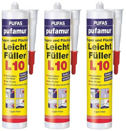 3 x Pufas pufamur Fugen und Flächen Leichtfüller L 10-310 ml inklusive 10 Abbrechklingen 18mm Bauzone24