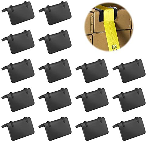 Set di 16 protezioni per bordi con cricchetto, cinghie di ancoraggio, fissaggio angolare, protezione camion – per cinghie di ancoraggio con larghezza di 25 mm