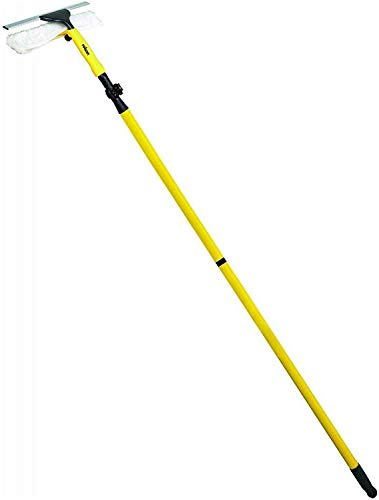 Telescopic Conservatory 3.5m Window Glass Cleaning Cleaner Kit With Squeegee Soft Rubber Window Mop Aluminium Metal Pole