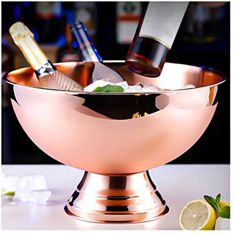 TOMYEUS Eiseimer Edelstahl EIS Eimer Kühler Große 12,5l Eiskübel Eiswürfel Champagner EIS Wein Bier Rotweinhirschkopf Griff EIS Eimer 13.5l Eiskübel Sektkühler (Color : C)