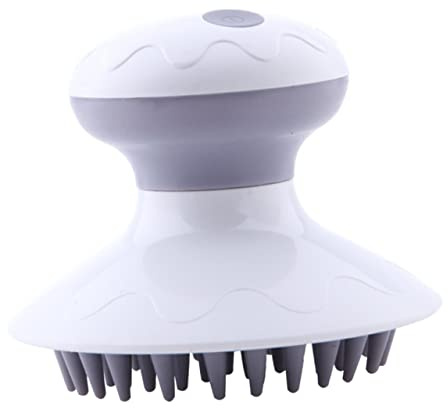 minkissy 1pc Dispositivo per Capelli Elettrico Bagno Pettine Scrubber Doccia Massaggiatore Massaggiatore Massaggiatore Massaggio per Bianco Meridian Cleaner Testa Silicone Scalp Palmare
