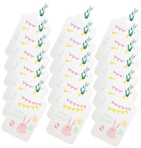 jojofuny 200stücke Osteranhänger Geschenkanhänger Mit Schnur Dekorative Hängeanhänger Aus Papier Für Partys Osterfeiern Als Geschenketiketten Namenskarten Und Bastelarbeiten