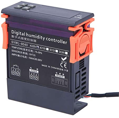 Regolatore di Umidità Regolatore di umidità SVWL, Regolatore 8040 Igrostato 220V LED Misuratore Digitale di Controllo 'umidità 'aria con Sonda Sensore di Temperatura
