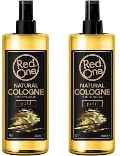 Redone Après-rasage naturel en spray Barber Cologne Gold - 2 x 400 ml - Parfum longue durée - Produit de soin de qualité supérieure pour homme - Lot de 2