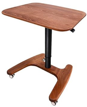 HGTRH Stehpult HöHenverstellbar Schreibtisch, Laptoptisch für Couch mit Rollen, Kleiner Beistelltisch Holz für Bett mit VerstäRkungsstreifen, RüCkzugsort Aus Massivholz Mobiler Stehschreibtisch
