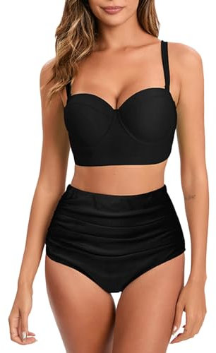 WILLBEST meerjungfrauenflosse Zweiteiler Damen elegant Damen Bikini Set Push up Bikini Damen blau Bikini-Sets für Damen sexy Lingerie Woman Sport top Athletic Greens Bikini Bandeau Oberteil bademode