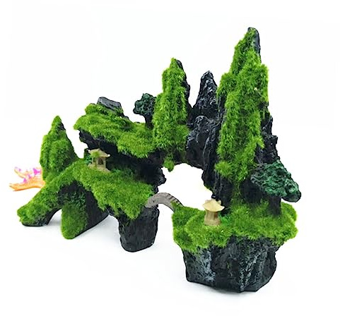 Happyyami Dekorationen Für Aquarien Aquarium-felsen Berg Aquarium Baum Vampir-hundekostüm Kuh-Tag Künstliche Aquariendekorationen Zubehör Für Betta-Fische Ornament Mini Zylinder Betta Fisch