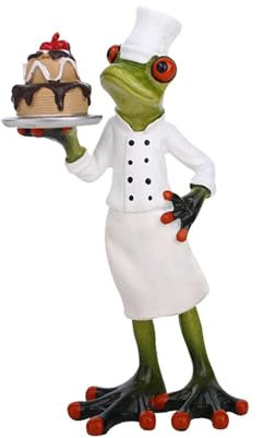 Sharplace Frog Statue Modern Statue Collectible Tabletop Ornament Decorative Figurine for Bedroom Table Centerpiece Desk Birthday Gift, Chef