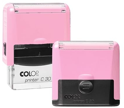 Stempel selbstfärbender Printer Pro 30 Puderrosa - mit Wunschtext personalisieren – Stamp als Namensstempel, Adressstempel, Firmenstempel - Logo (47x18 mm - max. 6 Zeilen)