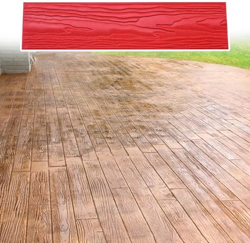 EXCLURA Moldes Hormigon Impreso Patrón de Madera Sellos de Hormigón Textura Realista, Moldes de Poliuretano con Asas, Estampado de Cemento Resistente para Camino de Jardín/Parque/Acera