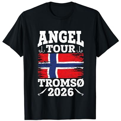 Angel Tour Norwegen 2026 Angelteam Tromso Flagge Angler T-Shirt