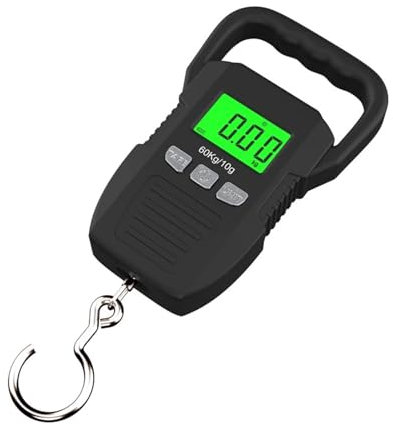 MZZYG Balance à Grue Suspendue Balance Numérique Suspendue LCD Noire 60kg/10g, Portable, Rechargeable par USB, Crochet De Grue, Bagages De Courrier, Outils De Pesage À Domicile