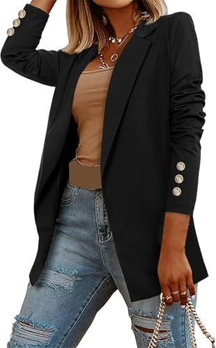 Chaqueta De Manga Larga De Color Sólido para Mujer Chaqueta De Solapa Blazer Carrera Trabajo De Negocios Oficina Blazer De Manga Larga Chaqueta Blazer Chaqueta