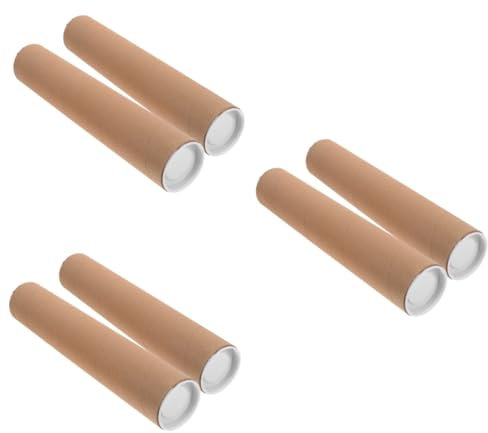 VILLCASE 6stücke Kraftpapier Versandröhren Mit Runde Aufbewahrungstuben Für Dokumente Poster Und Kunstwerke Schutz Und Versenden Von Unterlagen