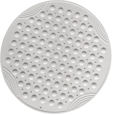 VSUSN Duschmatte rutschfest, 55 cm Runde Antirutschmatte Dusche mit SaugnäPfen Maschinenwaschbar Duscheinlage rutschfest,Reis-Weiß