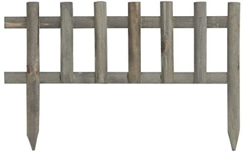 Bordure de Jardin en Bois 10 Pièces, Bordure de Paysage sans Creuser, Bordure de Parterre de Fleurs 173,2x11,4 Pouces, Clôture en Bois, Clôture de Plantation Décorative pour