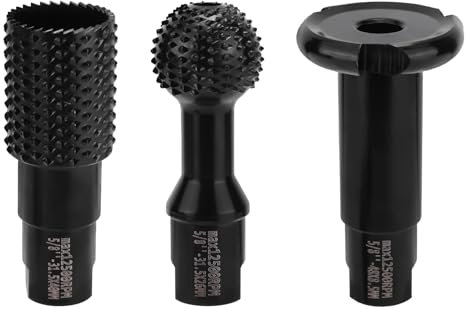 3pz Set di Frese Rotanti per Lavorazione del Legno, Accessori per Smerigliatrice Angolare con Filettatura 5/8-11 per Smerigliatrice Angolare da 4 1/2 Pollici e 5 Pollici per Rettifica Foratura