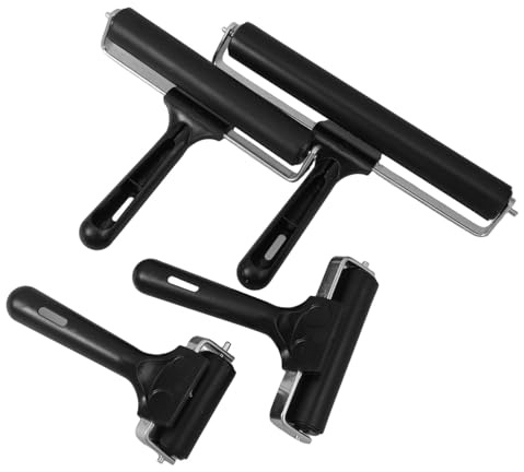 WATIIFUFU 4 Pièces Lot De Rouleaux Pour Gravure Impression Et Collage à Encre Pour Artisanat Peinture Et Revêtements De Sol